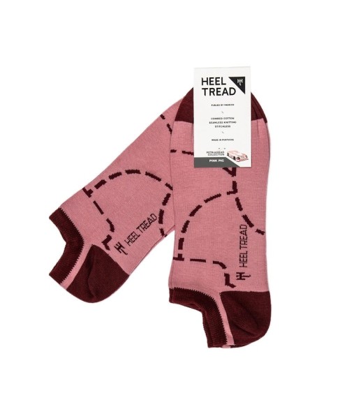Chaussettes basses - Pink Pig Heel Tread jolies chausset pour homme femme fantaisie drole originales