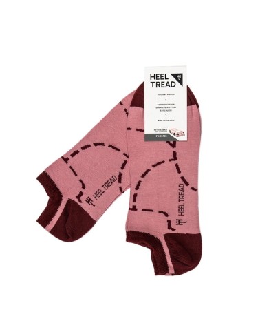 Chaussettes basses - Pink Pig Heel Tread jolies chausset pour homme femme fantaisie drole originales