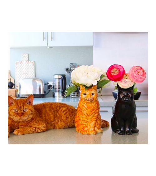 Small Vase - Cat "Lucky" Quail Ceramics table flower living room vase kitatori switzerland
