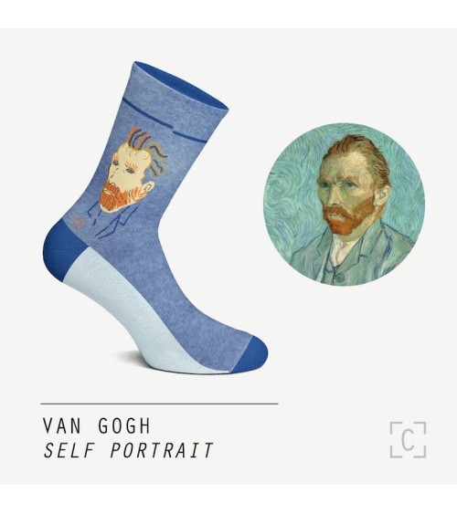 Chaussettes - Autoportrait de Vincent van Gogh Curator Socks Chaussettes design suisse original