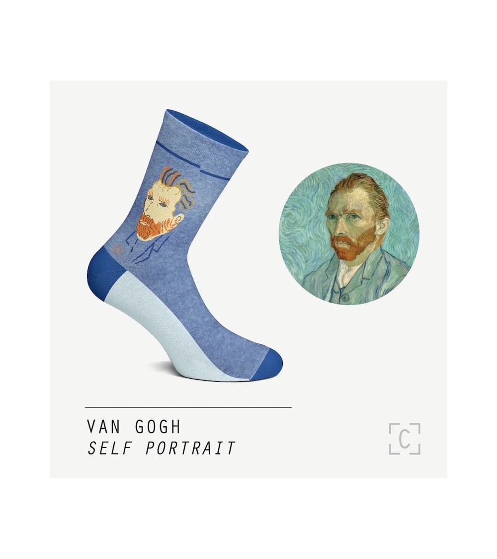 Chaussettes - Autoportrait de Vincent van Gogh Curator Socks jolies pour femme originales pour homme chausset rigolotes drole...