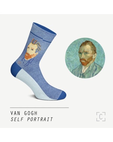 Chaussettes - Autoportrait de Vincent van Gogh Curator Socks jolies pour femme originales pour homme chausset rigolotes drole...