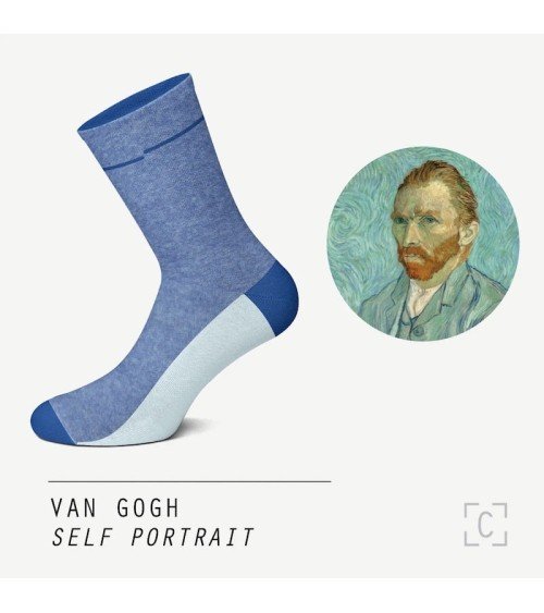 Chaussettes - Autoportrait de Vincent van Gogh Curator Socks jolies pour femme originales pour homme chausset rigolotes drole...