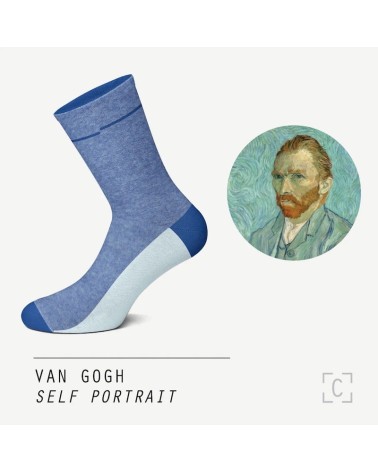 Chaussettes - Autoportrait de Vincent van Gogh Curator Socks jolies chausset pour homme femme fantaisie drole originales