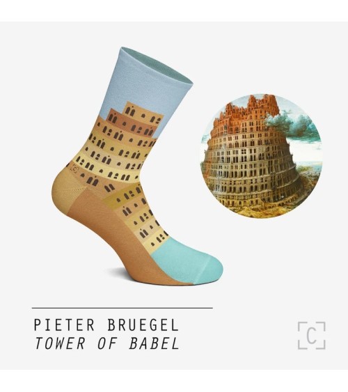 Calzini - Torre di Babele di Brueghel Curator Socks Calze design svizzera originale