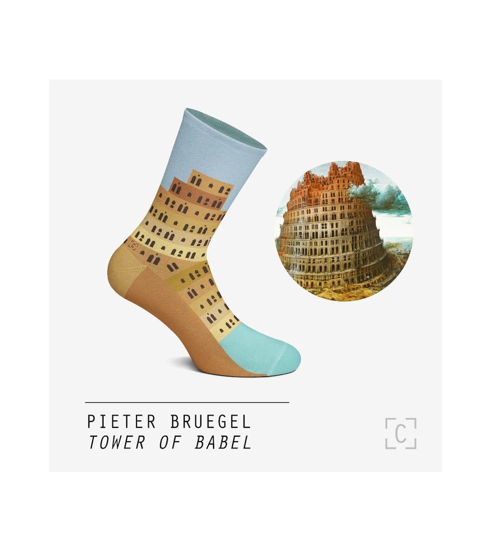 Socken - Turm von Babel von Brueghel Curator Socks Socke lustige Damen Herren farbige coole socken mit motiv kaufen