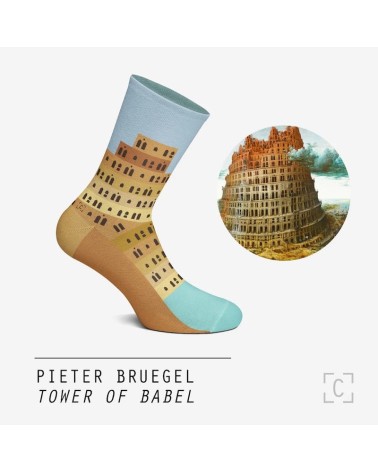 Chaussettes - La Tour de Babel de Brueghel Curator Socks calendrier de l avent chaussettes jolies chausset pour homme femme f...