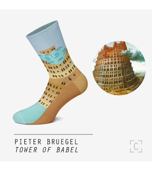 Chaussettes - La Tour de Babel de Brueghel Curator Socks calendrier de l avent chaussettes jolies chausset pour homme femme f...