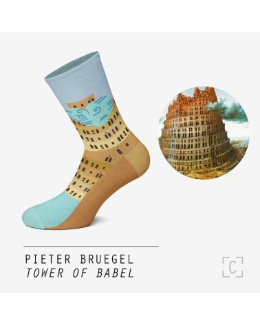 Chaussettes - La Tour de Babel de Brueghel Curator Socks calendrier de l avent chaussettes jolies chausset pour homme femme f...