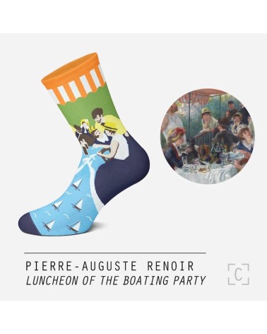 Chaussettes - Le Déjeuner des Canotiers Curator Socks jolies chausset pour homme femme fantaisie drole originales