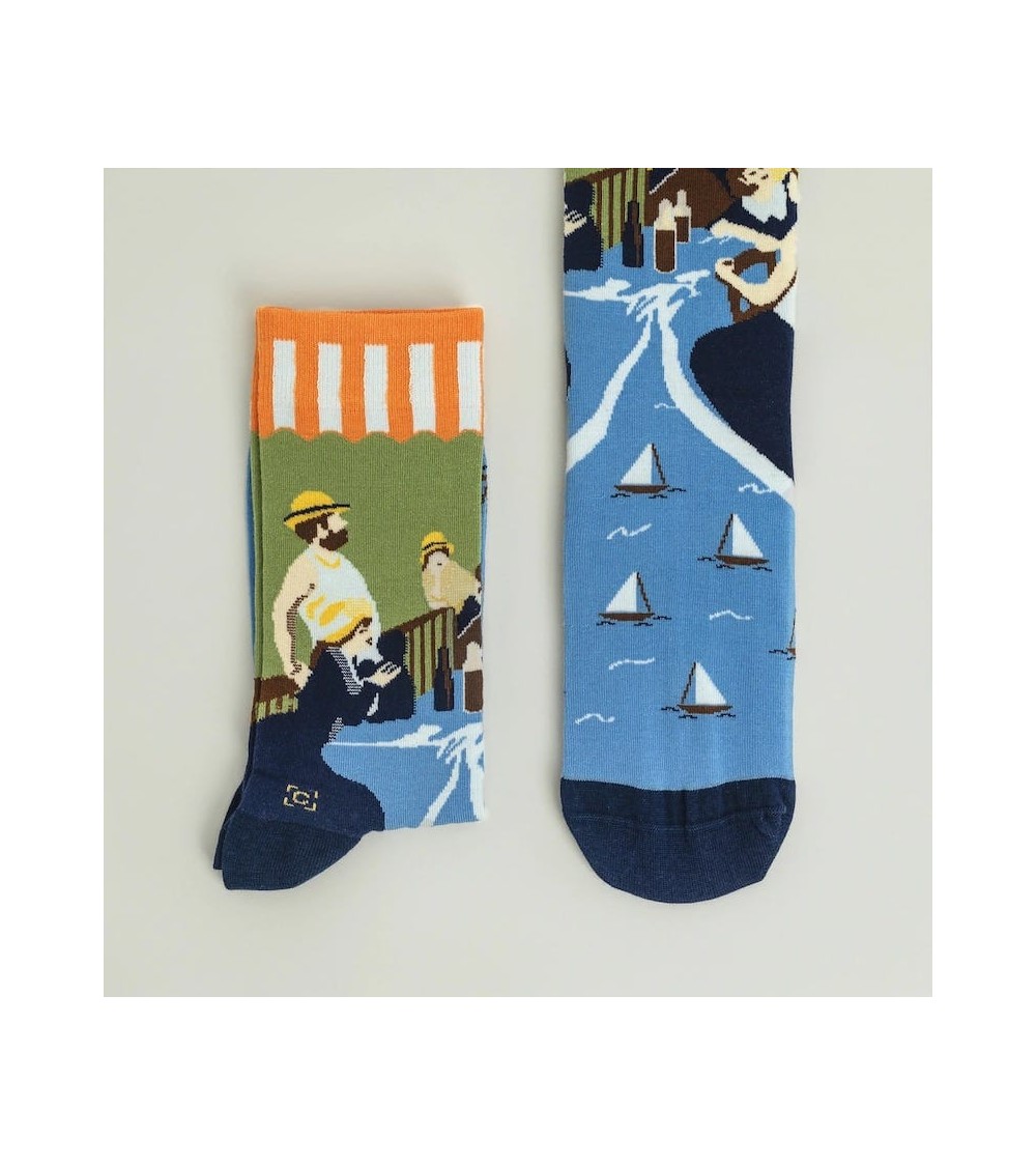 Chaussettes - Le Déjeuner des Canotiers Curator Socks jolies pour femme originales pour homme chausset rigolotes drole Suisse