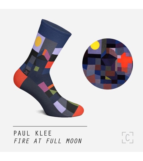 Socks - Fire at full moon by Paul Klee Curator Socks Socks design switzerland original