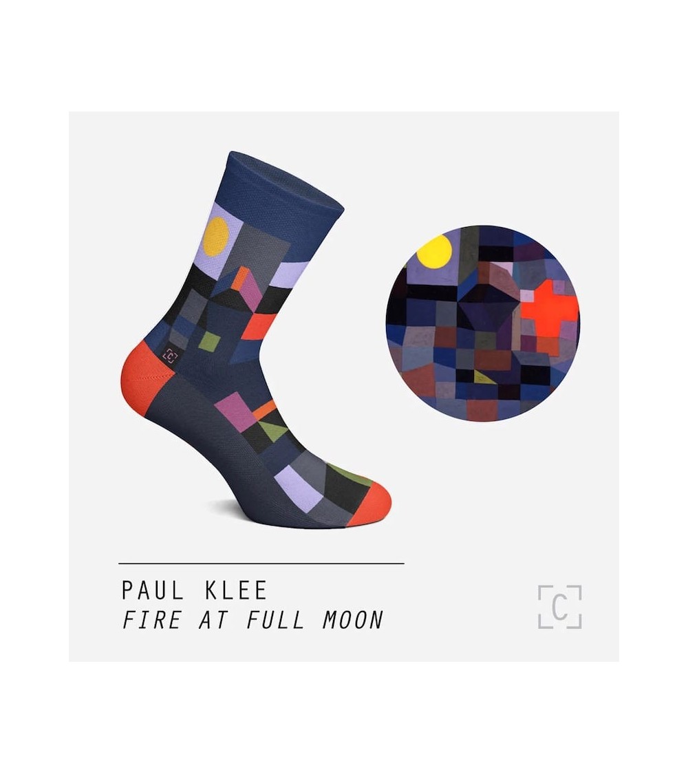 Chaussettes - Feu par pleine lune de Paul Klee Curator Socks jolies chausset pour homme femme fantaisie drole originales