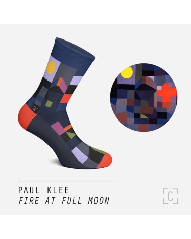 Socks - Fire at full moon by Paul Klee Curator Socks funny crazy cute cool best pop socks for women men