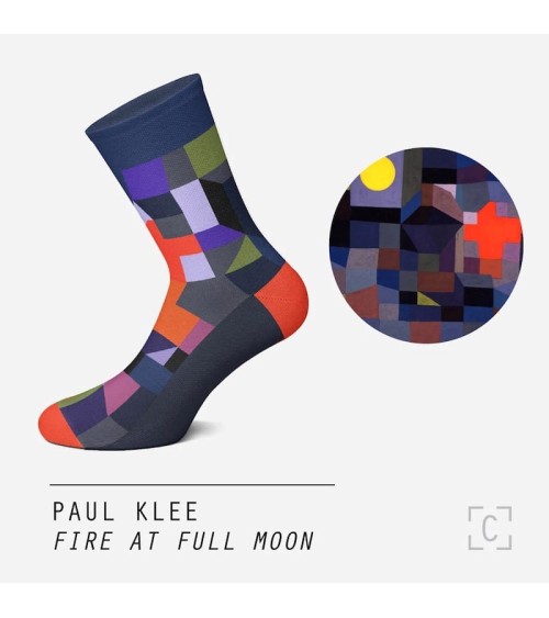 Socken - Feuer bei Vollmond von Paul Klee Curator Socks socke kuschelsocken für damen lustig herren farbige coole socken