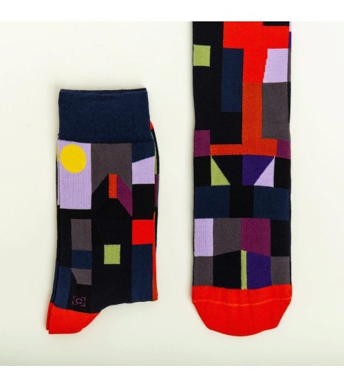 Socken - Feuer bei Vollmond von Paul Klee Curator Socks socke kuschelsocken für damen lustig herren farbige coole socken