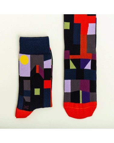 Socken - Feuer bei Vollmond von Paul Klee Curator Socks socke kuschelsocken für damen lustig herren farbige coole socken