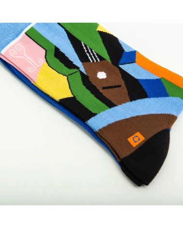 Chaussettes - Les trois cartes Curator Socks jolies chausset pour homme femme fantaisie drole originales