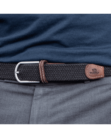 Elastic woven belt - Black liquorice Billybelt Belts design switzerland original