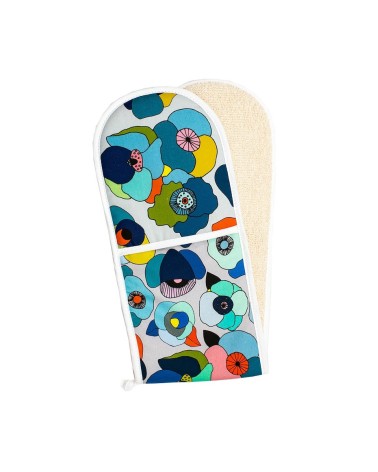 Double manique de cuisine - Bleu Pavot Softer and Wild Maniques et gants de cuisine design suisse original