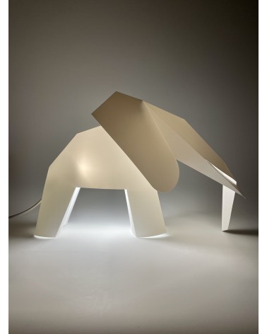 Lampe Éléphant - Luminaire animal à poser, lampe de chevet design Plizoo a poser de nuit led moderne originale design suisse