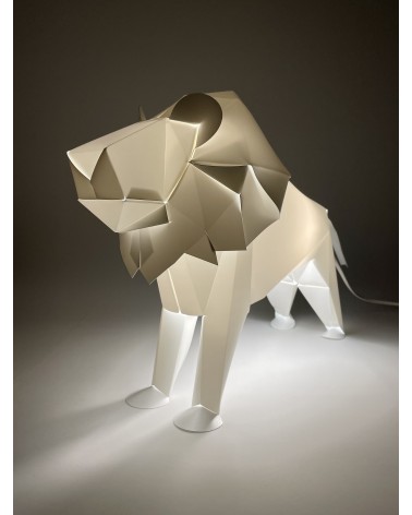 Lampe Lion - Luminaire animal à poser, lampe de chevet design Plizoo a poser de nuit led moderne originale design suisse