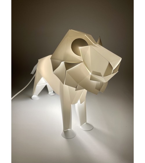 Lampe Lion - Luminaire animal à poser, lampe de chevet design Plizoo a poser de nuit led moderne originale design suisse