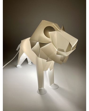 Lampe Lion - Luminaire animal à poser, lampe de chevet design Plizoo a poser de nuit led moderne originale design suisse