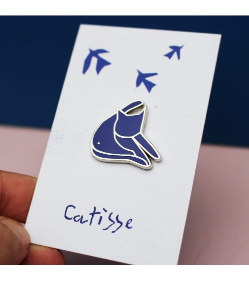 Emaille Pin - Blue Catisse Niaski Brosche und Emaille Pin design Schweiz Original