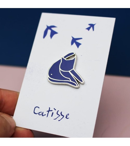 Pin's chat - Blue Catisse Niaski pins rare métal originaux bijoux suisse