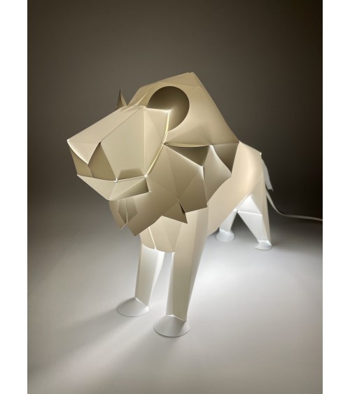 Lampe Lion - Luminaire animal à poser, lampe de chevet design Plizoo a poser de nuit led moderne originale design suisse