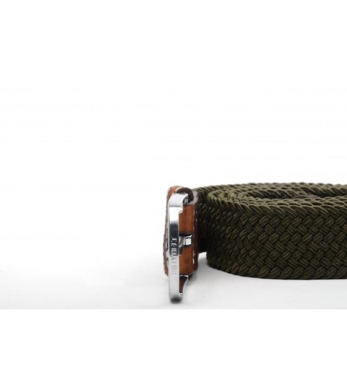 Cintura elastica intrecciata - Verde kaki Billybelt Cinture design svizzera originale