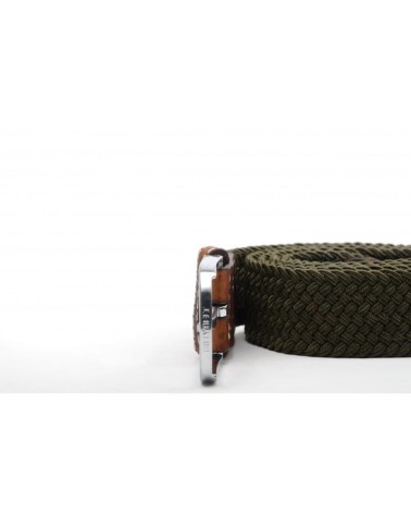 Cintura elastica intrecciata - Verde kaki Billybelt Cinture design svizzera originale