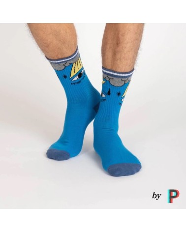 Sports Socks - Pierre Merriaux Label Chaussette funny crazy cute cool best pop socks for women men