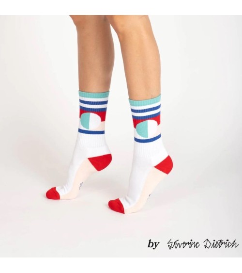Chaussettes de sport - Séverine Dietrich - Vert Label Chaussette jolies chausset pour homme femme fantaisie drole originales