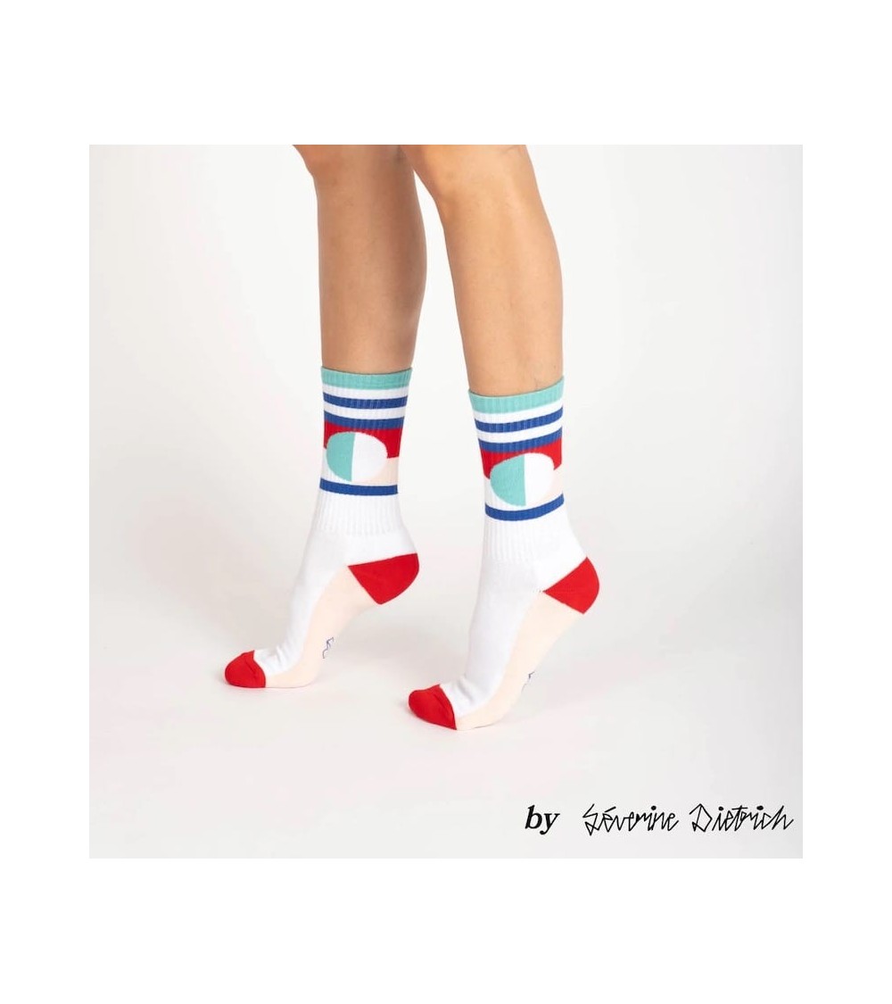 Calzini sportivi - Séverine Dietrich - Verde Label Chaussette calze da uomo per donna divertenti simpatici particolari