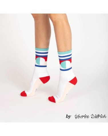 Chaussettes de sport - Séverine Dietrich - Vert Label Chaussette jolies pour femme originales pour homme chausset rigolotes d...