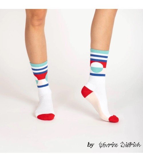 Chaussettes de sport - Séverine Dietrich - Vert Label Chaussette jolies pour femme originales pour homme chausset rigolotes d...