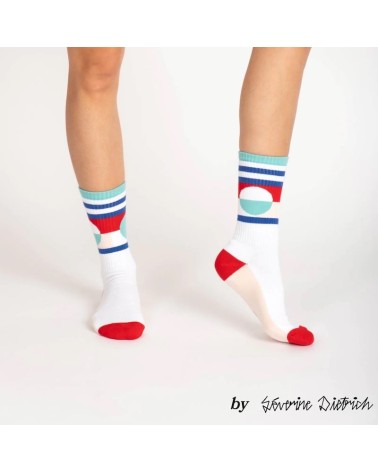 Sports Socks - Séverine Dietrich - Green Label Chaussette funny crazy cute cool best pop socks for women men