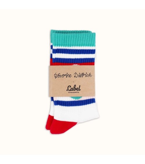 Chaussettes de sport - Séverine Dietrich - Vert Label Chaussette jolies pour femme originales pour homme chausset rigolotes d...