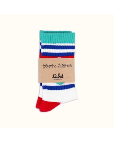 Chaussettes de sport - Séverine Dietrich - Vert Label Chaussette jolies pour femme originales pour homme chausset rigolotes d...