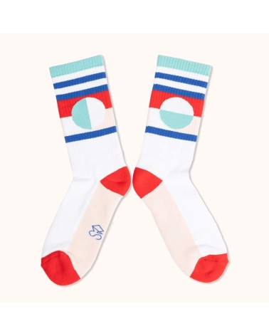 Chaussettes de sport - Séverine Dietrich - Vert Label Chaussette jolies pour femme originales pour homme chausset rigolotes d...