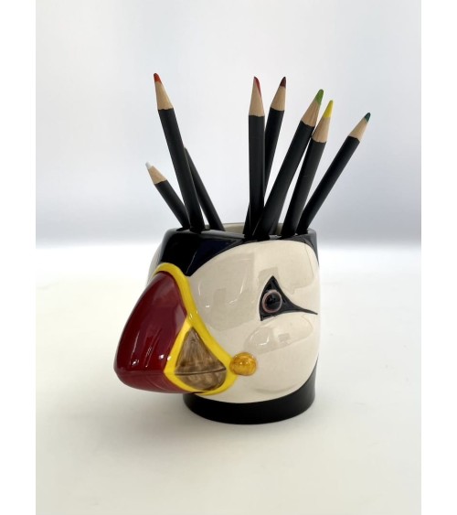Papageientaucher - Stiftehalter & Blumentopf Quail Ceramics schreibtisch büro kinder besteckbehälter make up pinselhalter