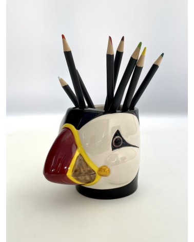 Papageientaucher - Stiftehalter & Blumentopf Quail Ceramics schreibtisch büro kinder besteckbehälter make up pinselhalter