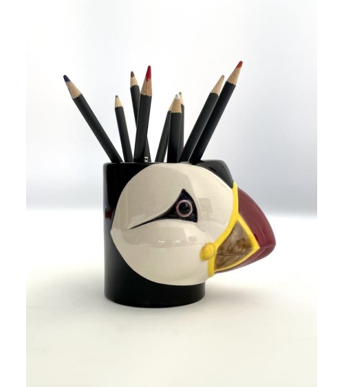 Papageientaucher - Stiftehalter & Blumentopf Quail Ceramics schreibtisch büro kinder besteckbehälter make up pinselhalter
