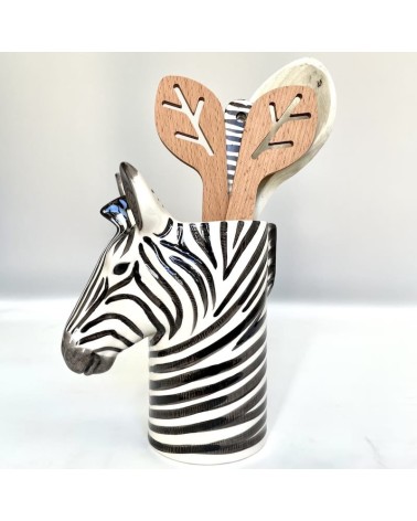 Zebra - Kitchen Utensil Pot Quail Ceramics
