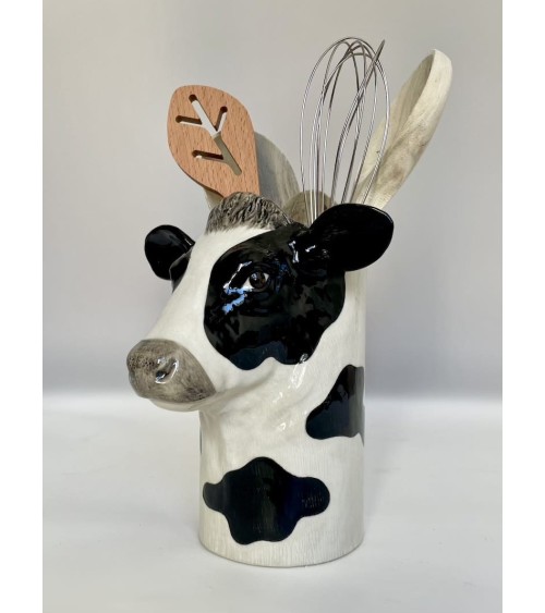 Pot à ustensiles - Vache Holstein Quail Ceramics Pots à ustensiles design suisse original