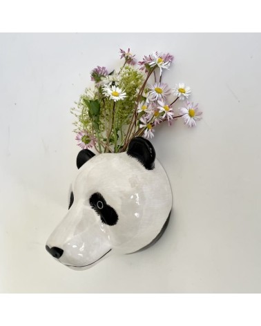 Panda - Petit vase mural Quail Ceramics design fleur décoratif original kitatori suisse