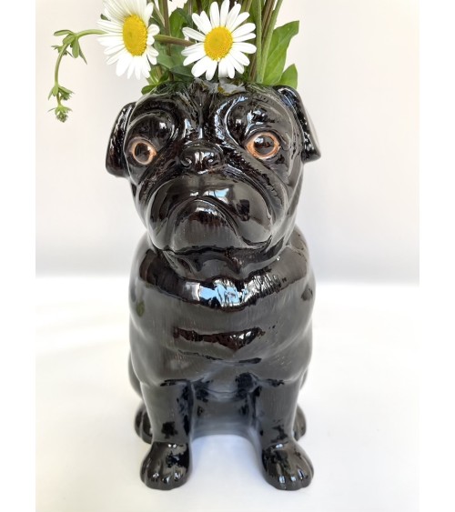 Black Pug - Flower vase Quail Ceramics table flower living room vase kitatori switzerland