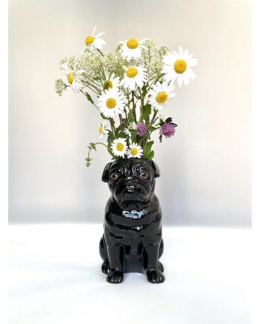 Black Pug - Flower vase Quail Ceramics table flower living room vase kitatori switzerland